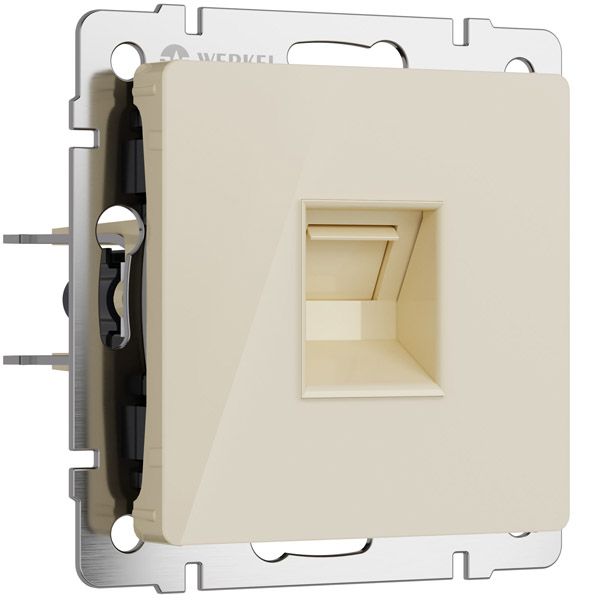 Розетка встраиваемая компьютерная  одиночная WERKEL Ethernet  RJ-45 W1181043 айвори акрил