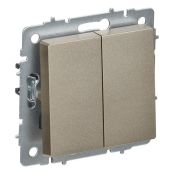Выключатель встраиваемый двухклавишный перекрестный IEK BRITE BR-V23-0-10-K37 ВС10-2-3-БрШ шампань Выключатель встраиваемый двухклавишный перекрестный IEK BRITE BR-V23-0-10-K37 ВС10-2-3-БрШ шампань