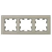 Рамка стеклянная 3 поста IEK BRITE BR-M32-G-K30 РУ-3-2-БрД дымчатый