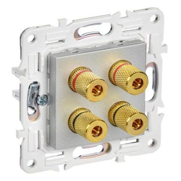Розетка встраиваемая аудио IEK SKANDY SK-S40-K23 SK-A01S серебряный