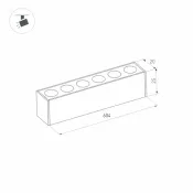 Магнитный трековый светильник 18W Белый дневной MAG-DOTS-25-L600 30deg  24V на магнитный шинопровод черный 046326 DALI