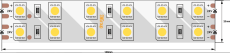 Светодиодная лента Белый теплый 5060 24V 28.8W/m 120Led/метр 00-00009704 SWG5120-24-28.8-WW-M