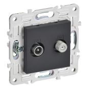 Розетка встраиваемая комбинированная IEK SKANDY SK-AF20-O-K53 SK-A13G TV+SAT графит
