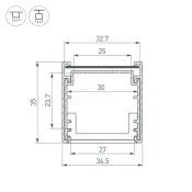 алюминиевый профиль LINE-3535-BENT-SIDE-2000 ANOD 055738