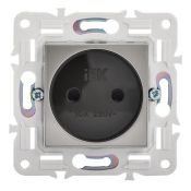 Штепсельная розетка встраиваемая IEK SKANDY 10А SK-R13-10-K50 SK-R01N без з/к с з/ш металл никель