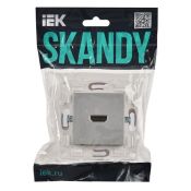 Розетка встраиваемая HDMI IEK SKANDY SK-H10-K23 SK-H01S серебряный