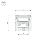 Архитектурный силиконовый профиль WPH-FLEX-1212-TOP-S8-10m WHITE 040829