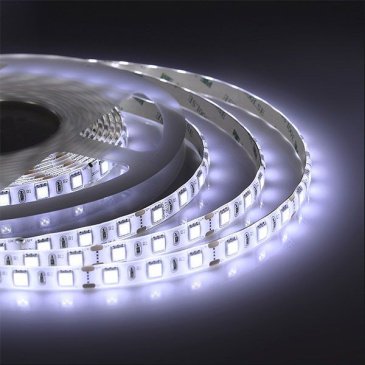 Светодиодная лента  Белый 5050 12V 14.4W/m 60Led/метр герм (силикон) 00-10 Стандарт IP65
