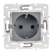 Штепсельная розетка встраиваемая IEK SKANDY 16А SK-R14-16-K03 SK-R04Gr с з/к без з/ш серый
