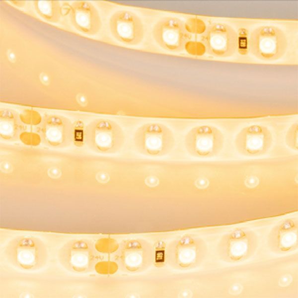 Светодиодная лента Желтый 2835 24V  9.6W/m 120Led/метр герм (силикон) 015132(2)  RTW-SE-A120 LUX IP65