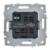 Розетка встраиваемая USB IEK BRITE A+A 3,1А BR-U21-D31-K91 РЮ10-1-БрАБ арктический белый
