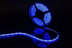 Светодиодная лента Синий 3528 12V  9.6W/m 120Led/метр герм (силикон) 00-000070 SWG3120-12-9.6-B-65
