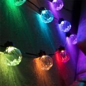 Умная гирлянда «Нить» RGB с насадками «Рифленые шарики» темная нить, управление с приложения, USB, 6.0 м., USB, 20Led, IP20