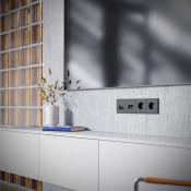 Розетка телевизионная встраиваемая VOLTUM S70 TV+RJ45 кат. 6 черный матовый