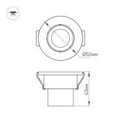 Круглый светильник   3W Белый дневной  014914 LTM-R52WH 30deg 220V IP20 встраиваемый белый