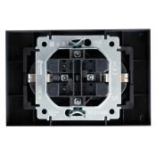 Штепсельная розетка встраиваемая двойная IEK BRITE 16А BR-R21-16-K35-F РС12-3-БрМ с з/к без з/ш в сборе маренго