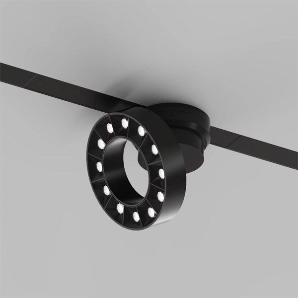 Трековый светильник  12W Белый-MIX SMART GRILL DK8030-BK IP20 на шинопровод управляемый черный