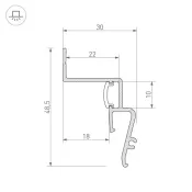 Накладной алюминиевый профиль STRETCH-SHADOW-2000 BLACK (A2-CONTOUR-PRO) 039510