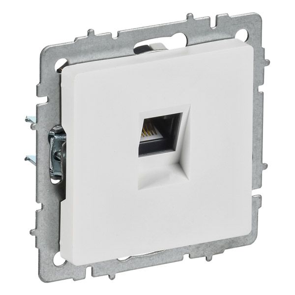 Розетка встраиваемая компьютерная IEK BRITE BR-K10-2-K91 РК11-БрАБ RJ45 кат.6 арктический белый