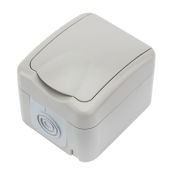 Розетка одноместная Mini OG KR-78-0817 с/з серая IP54 KRANZ