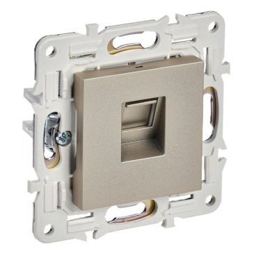 Розетка встраиваемая компьютерная IEK SKANDY SK-K10-2-K37 SK-K02Sh RJ45 кат.6 шампань