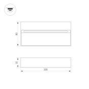 светильник  8W Белый теплый 029961 LGD-TRACE-S200x80 220V IP65 прямоугольный накладной серый