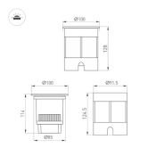светильник     6W Белый дневной 061184 LTD-DAFNA-GROUND-R100 45deg 4000K цилиндр встраиваемый серебристый