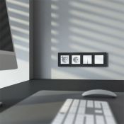 Штепсельная розетка встраиваемая WERKEL 16A 250V W1171761 с/з, шторками и USB тип A+C белый матовый