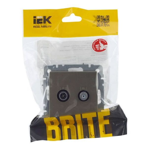 Розетка встраиваемая комбинированная IEK BRITE BR-AF20-O-K37 РТВ/РСп12-Бр TV+SAT шампань