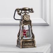 фигурка  светодиодная  «Телефон с Дедом Морозом», 13х26х11 см, пластик, USB, батарейки ААх3, свечение тёплое белое