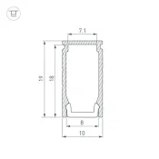 алюминиевый профиль LINE-1019-2000 ANOD 053426