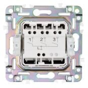 Выключатель встраиваемый трехклавишный IEK SKANDY SK-V30-0-10-K50 SK-V11N металл никель