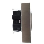 Штепсельная розетка встраиваемая двойная IEK BRITE 16А BR-R24-16-K37-F РСш12-3-БрШ с з/к и шторками в сборе шампань