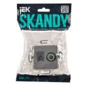 Розетка встраиваемая комбинированная IEK SKANDY SK-AK20-2-K03 SK-A15Gr TV+RJ45 кат.6 серый