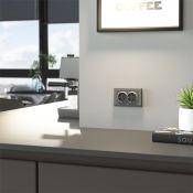Штепсельная розетка накладная двойная WERKEL 16A 250V W1172064  с/з графит матовый