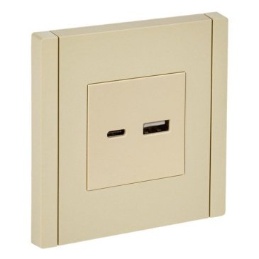Розетка встраиваемая USB IEK FORTE&PIANO A+C 18Вт FP-U22-018-K10 FP451 ваниль
