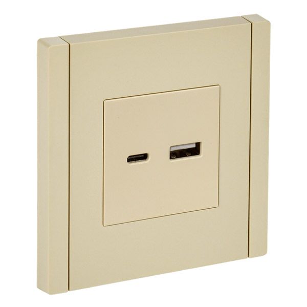 Розетка встраиваемая USB IEK FORTE&PIANO A+C 18Вт FP-U22-018-K10 FP451 ваниль