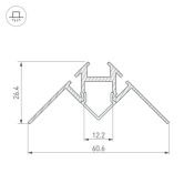 алюминиевый профиль ARL ARH-DECORE-S12-INT-2000 ANOD внутренний 023868
