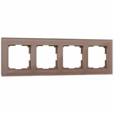 Рамка стеклянная 4 поста WERKEL Favorit W0041142 латте