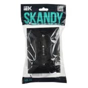 Штепсельная розетка встраиваемая двойная IEK SKANDY 16А SK-R24-16-K02-F SK-R07Bl с з/к с з/ш в сборе черный
