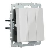 Выключатель встраиваемый трехклавишный IEK BRITE BR-V30-0-10-K01 ВС10-3-0-БрБ белый