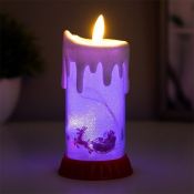 фигурка  светодиодная на батарейках «Свеча Сани новогодние», LR44, 6х6х10 см , RGB