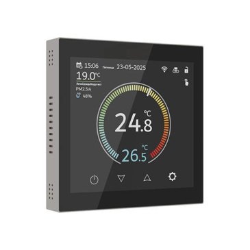 Терморегулятор WERKEL W1851104 сенсорный с Wi-Fi и LCD дисплеем для теплого пола дымчатый