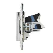 Розетка встраиваемая компьютерная двойная IEK SKANDY SK-K20-2-K50 SK-K04N RJ45 кат.6 металл никель
