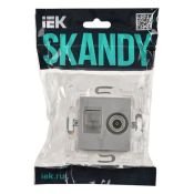 Розетка встраиваемая комбинированная IEK SKANDY SK-AK20-2-K23 SK-A15S TV+RJ45 кат.6 серебряный
