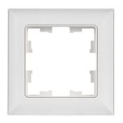 Рамка пластик 1 пост IEK BRITE BR-M12-12-K91 РУ-1-БрАБ арктический белый/белый
