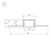 алюминиевый профиль SL-LINIA20-FANTOM-2000 ANOD 049030