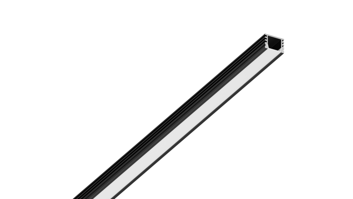 комплект профиля с экраном SF-1612-BL BLACK П-образный накладной ANOD 00-00020194 черный