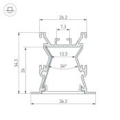 алюминиевый профиль с экраном ALU-WIDE-FL-H35-2000 ANOD+FROST (2м) 027887