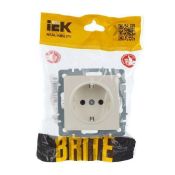 Штепсельная розетка встраиваемая IEK BRITE 16А BR-R11-16-K36 РС11-1-0-БрЖ с з/к без з/ш жемчуг
